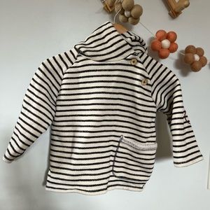 Zara unisex sweatshirt stripes cream and black size 2-3